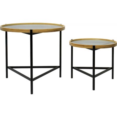Tables d'appoint en verre et métal, Scandi RECOLLECTION