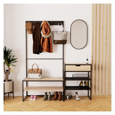 Ensemble entrée console+portant+miroir WILKO MOB IN