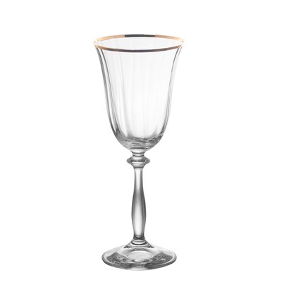 Boîte de 6 verres à pied   filet or 25 cl-ANGELA TABLE PASSION