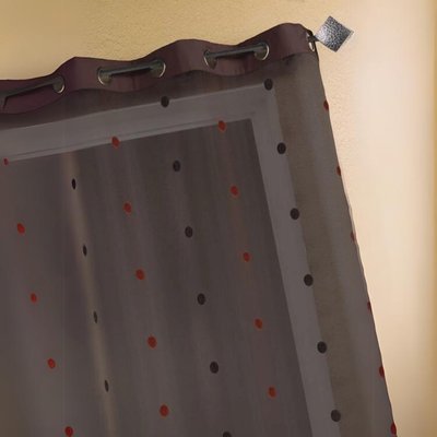 Voilage Organza Jacquard avec parement uni Taffetas HOME MAISON