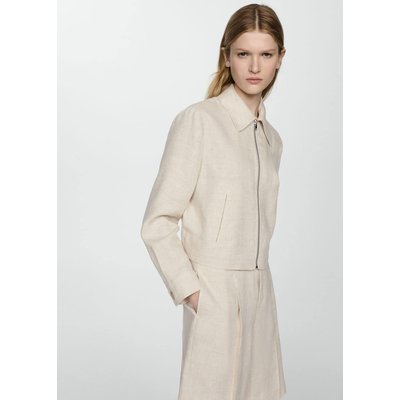 Veste 100 % lin fermeture Éclair MANGO