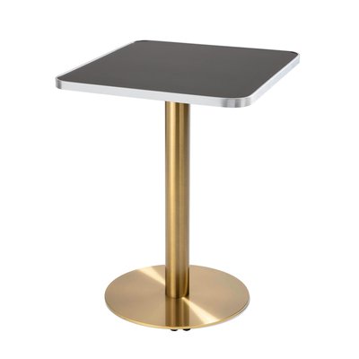 Table à manger en contreplaqué avec revêtement stratifié et bords en aluminium, MONTMARTRE OVIALA