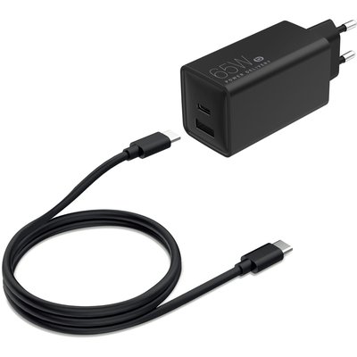 Chargeur ordinateur portable PC USB-A + USB-C 65W + cable USB-C 2M N ESSENTIEL B