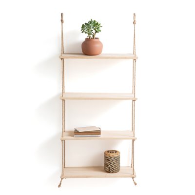 Wandregal Maréo mit 4 Böden, Kiefer und Sisal, B. 60 cm LA REDOUTE INTERIEURS