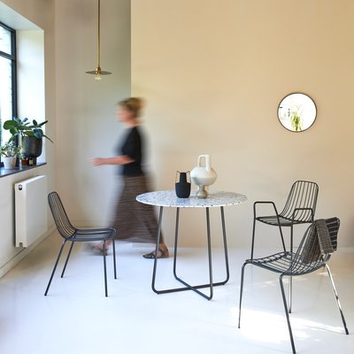 Table ronde en terrazzo premium et métal grey 4 pers. ELIO TIKAMOON