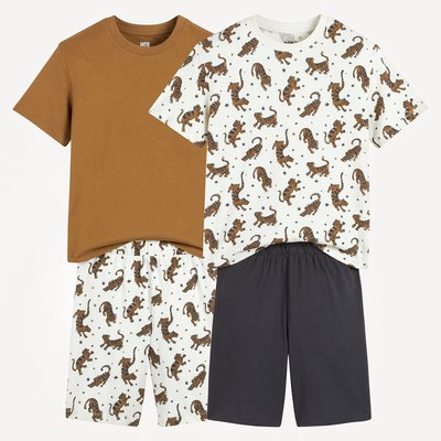 Lot de 2 pyjashorts coton, motif tigres LA REDOUTE COLLECTIONS