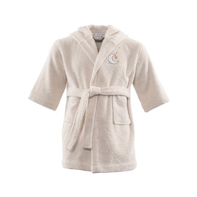 Peignoir coton bio BIENVENUE CARRE BLANC