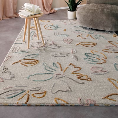 Tapis floral élégant tufté main ,  Vee WECON HOME
