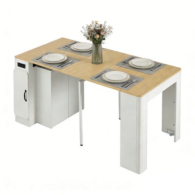 Table à manger extensible à allonge papillon intégrée, ELMOC MEUBLES COSY