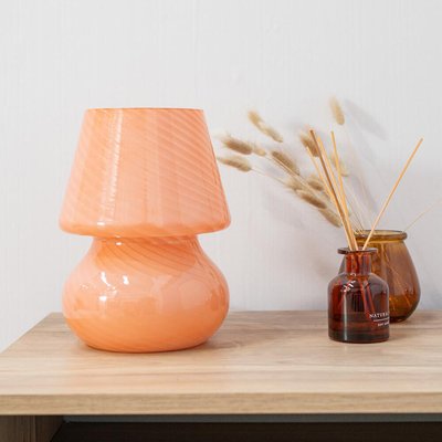Beau Pink Swirl Glass Table Lamp SO'HOME