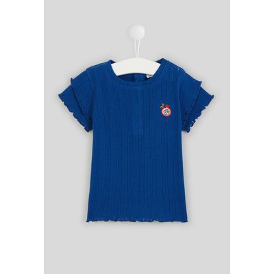 T.shirt côtelé avec patch brodé en coton BIO BOUT'CHOU