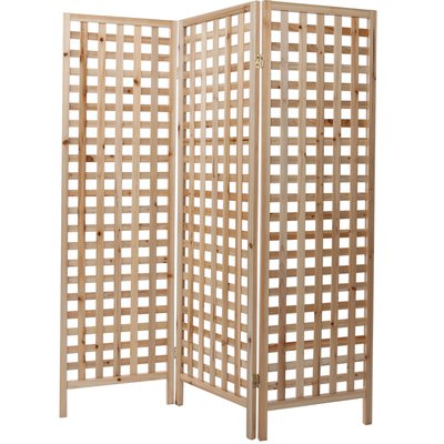 Paravent en bois clair motif ajouré 3 vantaux L133 cm AKKIKO MILIBOO