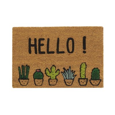 Paillasson en fibre de coco 60 x 40 cm Cactus hello AUBRY GASPARD