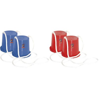 2 paires Seaux à marcher rouge+bleu HUDORA