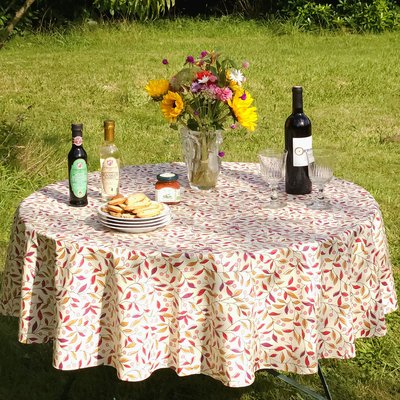 Nappe enduite ronde ou ovale TILLEUL FLEUR DE SOLEIL