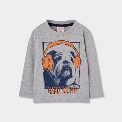 T-shirt maille garçon imprimé chien BOBOLI