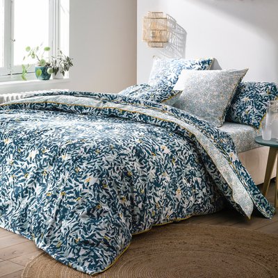 Foliage Floral 100% Cotton Percale 200 Thread Count Duvet Cover LA REDOUTE INTERIEURS
