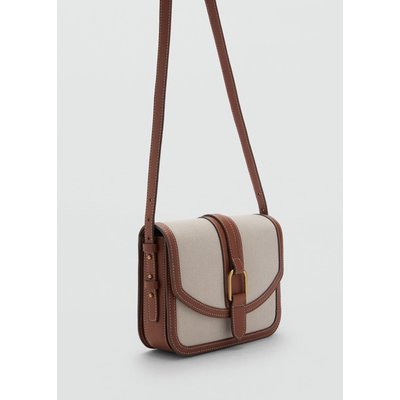 Sac bandoulière toile contrastée MANGO
