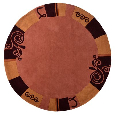 Tapis salon Hawai tufté main en laine rond THEKO