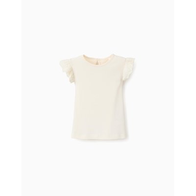 Top Côtelé avec Volants en Broderie Anglaise ZIPPY