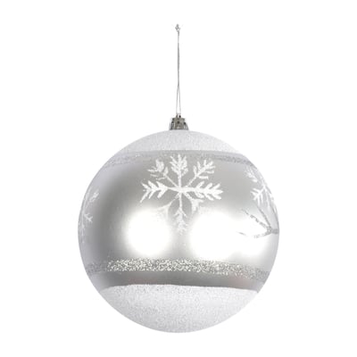Boule de Noël Argent Décorée de Flocon EDEN