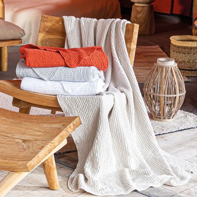 Plaid en Coton  JAIPUR TOISON D OR
