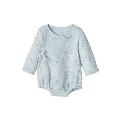 Body nuages en gaze de coton naissance manches longues VERTBAUDET
