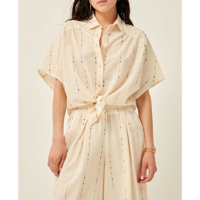Bestickte Bluse ALFASSA mit kurzen Ärmeln SESSUN