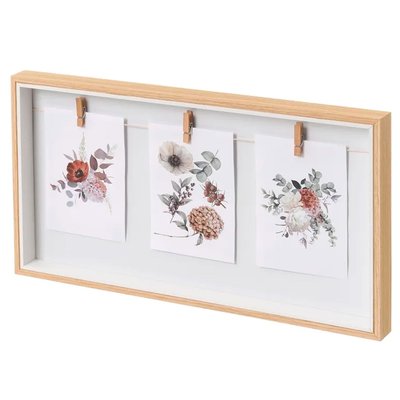 Cadre photo multiple mural en bois 43x3x24cm WADIGA