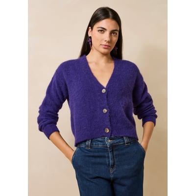 Gilet court col V manches longues LA FEE MARABOUTEE