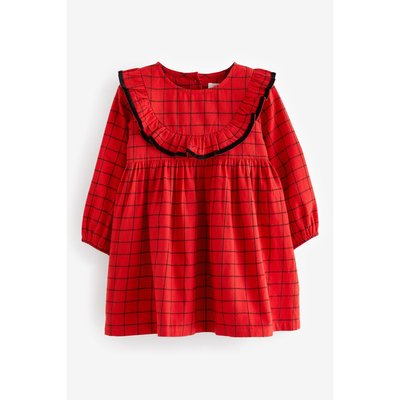 Robe aux carreaux et volants manches longues NEXT