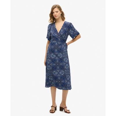 Robe portefeuille mi-longue imprimée SUPERDRY