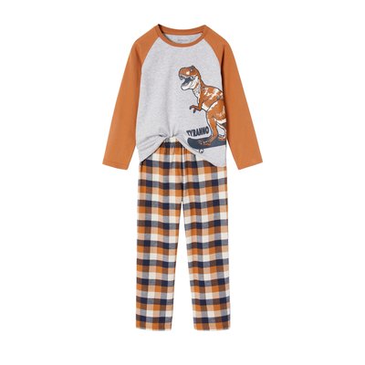 Pyjama dino flanelle carreaux VERTBAUDET