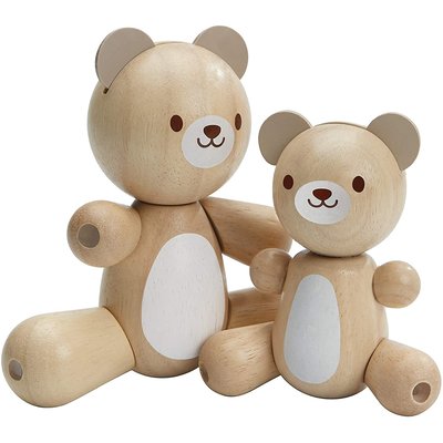 Maman et Bébé Ours articulés PLAN TOYS