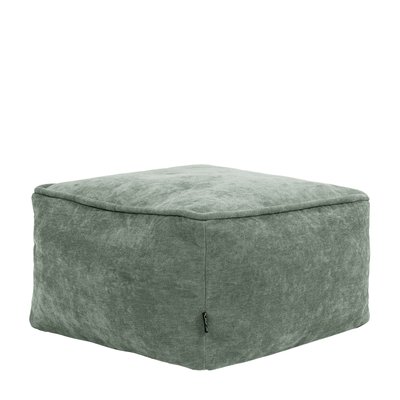 Repose-pieds carré en tissu chenille - AMARA ICON