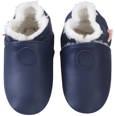 Chaussons cuir souple uni fourrés TICHOUPS