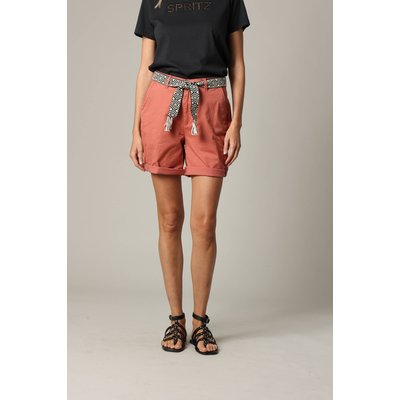 Short mi-long avec ceinture ethnique à motifs et bas à revers KAIJA DEELUXE