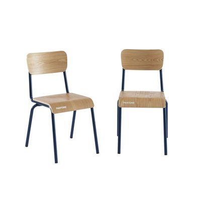 Lot de 2 chaises écolier empilables TCX 19-4012 PANTONE