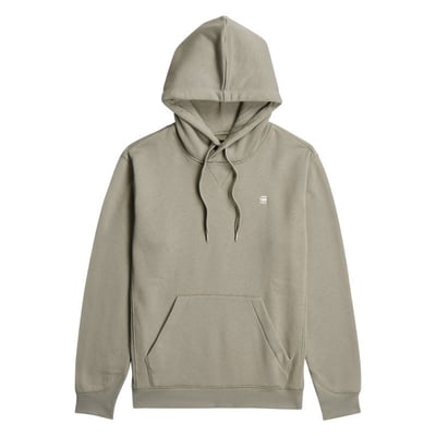 Sweat à capuche blanc uni avec une coupe droite et une poche kangourou G-Star RAW