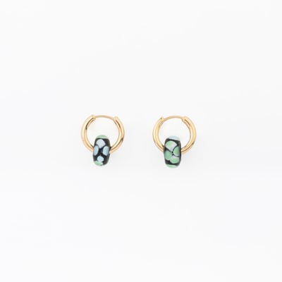 Petites créoles boule en verre bleues BALABOOSTE