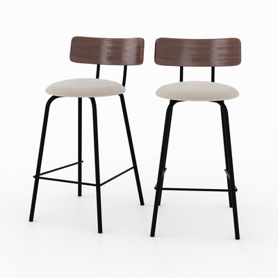Lot de 2 chaises pour îlot central 64 cm en tissu - ALIZE RENDEZ-VOUS DÉCO