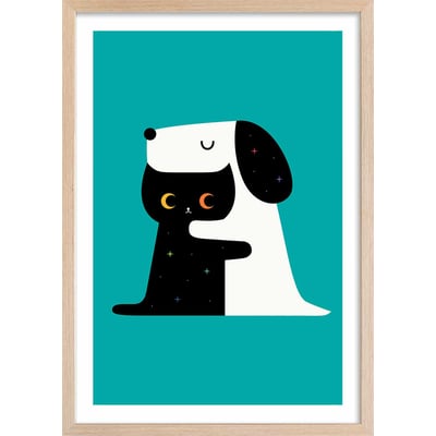 Affiche enfant calin ami ennemi HEXOA
