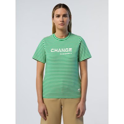 T-shirt rayé en modal, orné d’un slogan NORTH SAILS