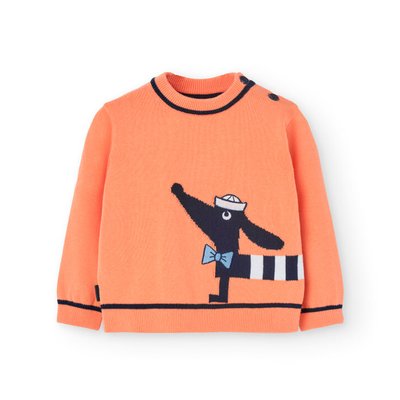 Pull en coton avec motif chien BOBOLI