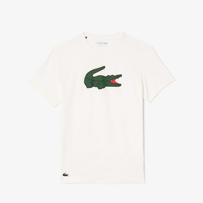 T-shirt com gola redonda e logótipo, em jersey LACOSTE