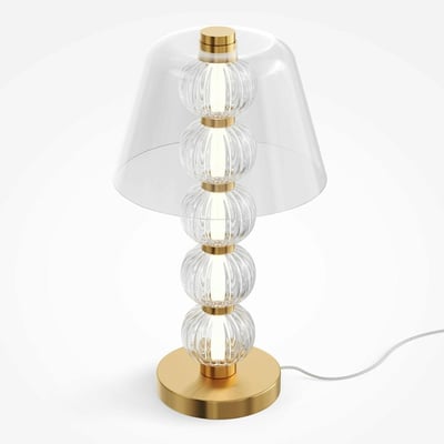 Lampe de table en verre - perles ciselées style rétro BELLA PIER IMPORT