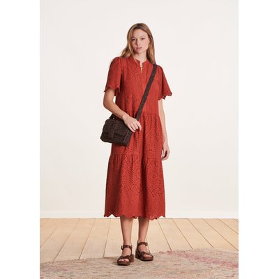 Robe longue manches courtes en broderie anglaise LA FEE MARABOUTEE