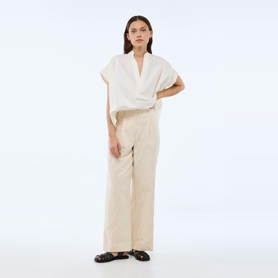 Pantalon large fantaisie ceinturé MONOPRIX