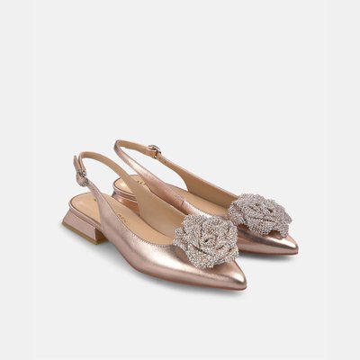 Chaussures plates avec fleur en strass et boucle ALMA EN PENA