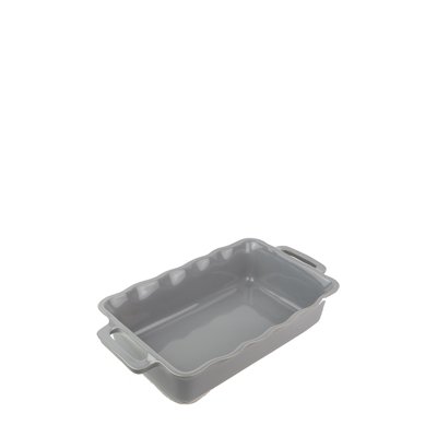 Délices Plat céramique four rectangulaire festonné gris argent 31 cm PEUGEOT